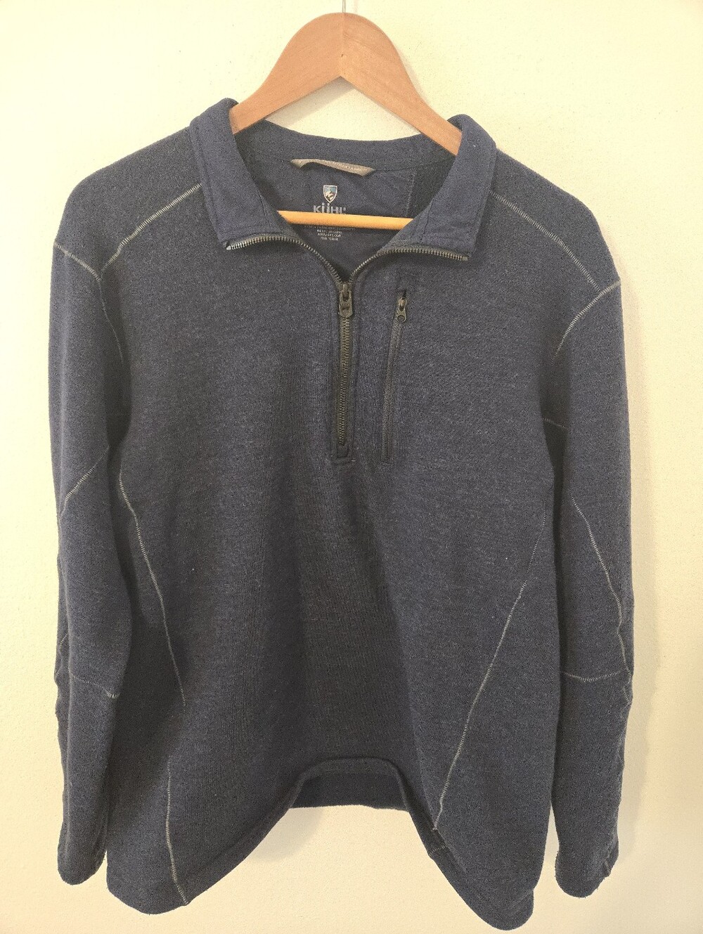 Kuhl Pullover Sweatshirt Mens XL Pocket Outdoor Hiking Dark Blue Athletic